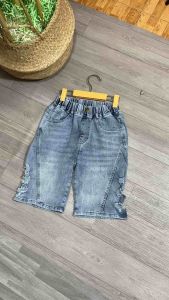 Quần Jean Lửng Bé Trai Co Giãn 22-50kg Phối Cào Rách 2 Bên Cá Tính Cho Bé Mặc Đi Học Đi Chơi