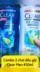 TẶNG 1 XỊT MỌC TÓC BỬỞI -BỘ ĐÔI -2 CHAI 450ML-Dầu Gội Clear Thái Lan 450ml mát lạnh - sạch gàu