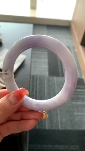 Jadeite jade bangle singapore lavender 57.7mm 缅甸天然A货翡翠紫罗兰胖圆