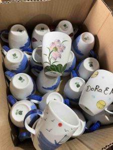 Cốc Sứ Uống Nước Cốc Nước Có Quai 280ML Pha Trà Cafe Hoạ Tiết Vẽ Tay Gốm Sứ Bát Tràng Cao Cấp