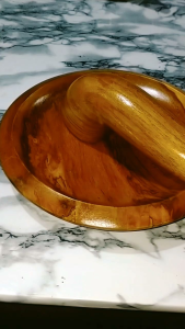 Cobek dan Ulekan Satu Set Terbuat dari Kayu Jati