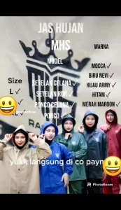 Raincoat Jas Hujan Dewasa Setelan Rok Tahan Air PVC