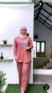 SETELAN ZIELLA//SETELAN JUMBO KAOS POLOS COMBED SABLON//ONESET ZIELA