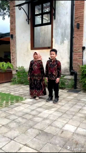 Batik Couple Keluarga Modern Sania Ruffle Ndoro Jowi Dnt baju atasan wanita seragam motif kerismaron
