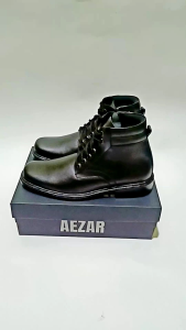 Sepatu Pdh Pria Kulit Sapi Tni Polri Security Warna hitam Doff