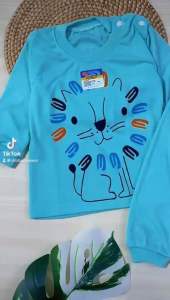 Setelan Harian Bayi 3-12 Bulan Kaos Oblong Piyama Tidur Bayi Lengan Panjang Motif Singa Katun Parsel Setelan Anak Laki Laki Perempuan- dmbaby