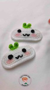 Xiaoyu Mami Store Handmade crochet buddingpop hairpins 1set2pcs