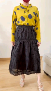 ●ECLAIRE● 003 Kemeja Shirt Longsleeves Lengan Panjang Motif Polkadot Kasual Casual Korea Kerja Mode Modis Santai Import 9874