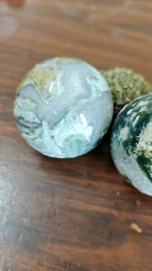 perhiasan bola akik moss agate ball decoration水草玛瑙球摆件