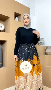 AffanCollection ROK BATIK PANJANG MODERN MOTIF TERBARU WARNA ELEGAN BAWAHAN WANITA PINGGANG KARET