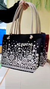 ALWATAS - BUNGASARI Totebag Wanita Totebag Kuliah Tas Pengajian Tas Sekolah Totebag Tali Sumbu