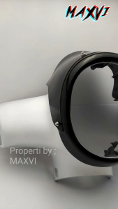 Variasi Aksesories Visor Headlight Yamaha Fazzio 125: Connected Ring Oranye & Hitam V2