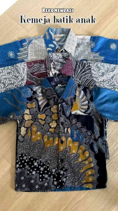 Batik Anak Laki Laki Lengan Pendek Kemeja Sekolah Baju Terbaru Cowok TK SD 2-13 Tahun