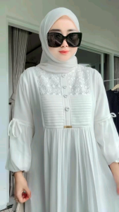 DRESS LEBARAN CERUTY POLOS FIT TO XL /NAURA POLOSAN CANTIK BANGET