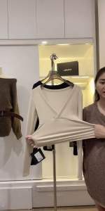 Áo Thun Body Dài Tay Cổ Tim Chéo Ngực KAB Chuẩn Hàng QCL1