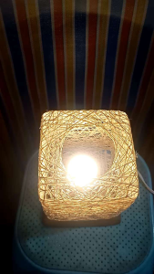 Aesthetic Abaca lampshade (Square) medium w/light