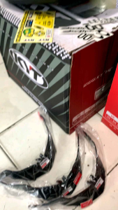 Paket Ganteng Helm KYT R10 Black Metallic Flat Visor Iridium