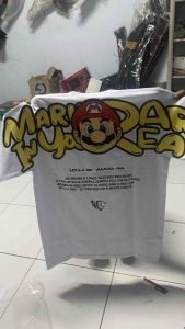 KAOS DISTRO t shirt OVERSIZE PRIA WANITA SUPR MARIO COTTON COMBED 24S LEBIH TEBAL DARI 30s