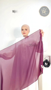 Jilbab Pasmina Drapery Terpisah Hijab Instan Malaysia Kerudung Muslim Wanita Cantik Hijab Nikahan Wisuda Bahan Ceruty Babydoll - WACHIJAB
