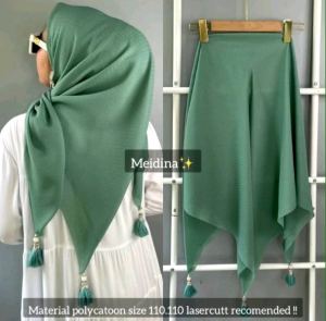 hijab segi empat polos jambul tasel