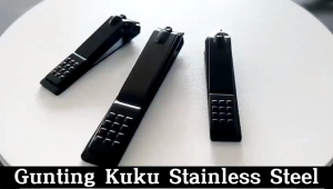 Gunting Kuku Stainless Steel Hitam Putih Besar Kecil Anti Slip Nail Clipper Manicure Pedicure