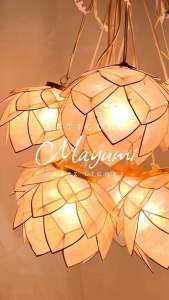 ARTICULO capiz light: 6inch MAYUMI ( authentic capiz cabbage WITH LIGHTS in series )