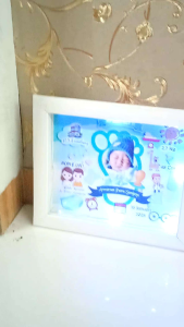 Kado hadiah bingkai biodata bayi istimewa custem termurah 3G