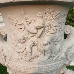 กระถางโชว์ลายกามเทพมีหู (กระถางตกแต่งสวน)