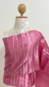 สไบอีดพลีทจีบใหญ่ สไบเพื่อนเจ้าสาว สีสวยสด เนื้อผ้าไทยอย่างดี สไบเครปไทย