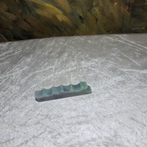 Type A Jadeite Burma Jade light green black fowl Calligraphy Brush Holder handheld (with certificate) 翡翠A货翠绿乌鸡毛笔架手把(带证书)