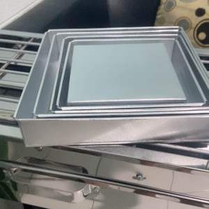 LOYANG Kotak Loyang LAPIS MINI/LOYANG LAPIS KECIK SET 5 UKURAN 12x12cm - 14x14cm - 16x16cm - 18x18cm - 20x20cm TINGGI 4cm BAHAN GALVALUM/GALVANIS TERMURAH TERLENGKAP DAN BERKUALITAS TINGGI