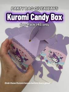 PartyBeePh 6pcs Kuromi Party Bags Box for Birthday Party Decorations Candy Box for Giveaways Kids Girls Tableware Party Supplies