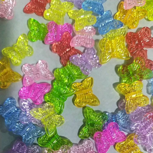 ลูกปัดผีเสื้อ15มิล สีใสน่ารัก