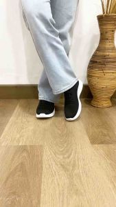BREVINNI Nadine Women Slip On Sneakers || Sepatu Slip On Wanita || Sepatu Slip On Full Black Wanita || Sneakers Rajut Full Hitam ||