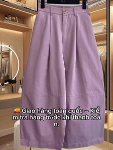 Quần dài nữ ống rộng dáng nấm chất kaki gió form basic trẻ trung .T1
