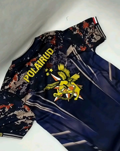 AR050- kaos Jersey v-neck polairud sublim fullprint kaos uniform polisi terbaru