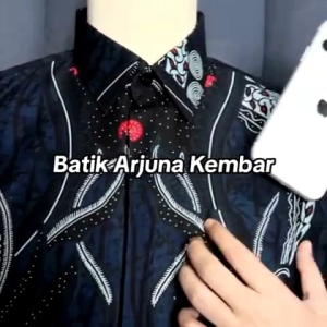 Batik mewah pria terbaru DEWANGGA BIRU NAVY slimfit katun Solo premium berlapis furing Errow