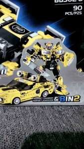 Mainan Anak Vajra Warrior Transformer Bumblebee 8 in 2 Block Brick DIY Bongkar Pasang Toys