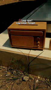 Tempat Tisu Kayu Jati Model Radio Jadul - Tempat Tisu Kayu Jati Unik