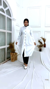 Ashila Tunik Premium - Atasan Wanita Rayon Twill Full Kancing Lengan Panjang Terlaris