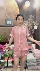 Đồ Ngủ Pijama Lụa HEUN YOUNG Bộ Đồ Pijama Viền Ren Quần Đùi Lụa Latin Mềm Mịn Dưới 63kg