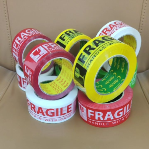 OPP PRINTED FRAGILE TAPE RED / GREEN /WHITE / YELLOW 48MM X 50 / 120 / 180