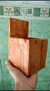 kotak pensil gantung kotak serbaguna walnut brown