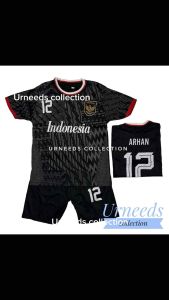 SETELAN BAJU BOLA ANAK TIMNAS HITAM TERBARU BISA COD SET JERSEY PRIA INDONESIA ARHAN