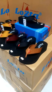 LOZTA Sendal Jepit Wanita Terbaru Wedges Rajut Kekinian