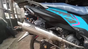 MIO I 125 EVO POWER PIPE WITH COMPLETE SET Of BRACKETCLAMPSPRINGCANISTER AND STRAIGHT ELBO
