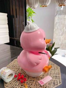 [30x21x26cm] Heo đất Vịt đeo giỏ 🦢 ống tiết kiệm chất liệu thạch cao sơn nước các chi tiết bóng mịn sắc nét