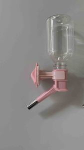 น้ำแบบแขวนกรงของ 330 ml สีเทา/ชมพู ขวดน้ำแขวนกรง กระบอกให้น้ำติดกรง ที่ให้น้ำแมว สูง กระต่าย นก หนูแฮมสเตอร์ MONKEY