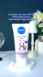 Nivea Serum Body Extra Bright Night Nourish 180ml Vitamin E Mencerahkan Kulit