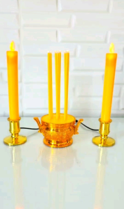 ชุดกระถางธูปเทียนบูชาพระแบบไฟฟ้า เพร้อมแถมฟรี หัวปลั๊ก usb